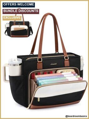 LOVEVOOK Laptop Tote Bag with File Organizer Fits 15.6 Inch Laptop